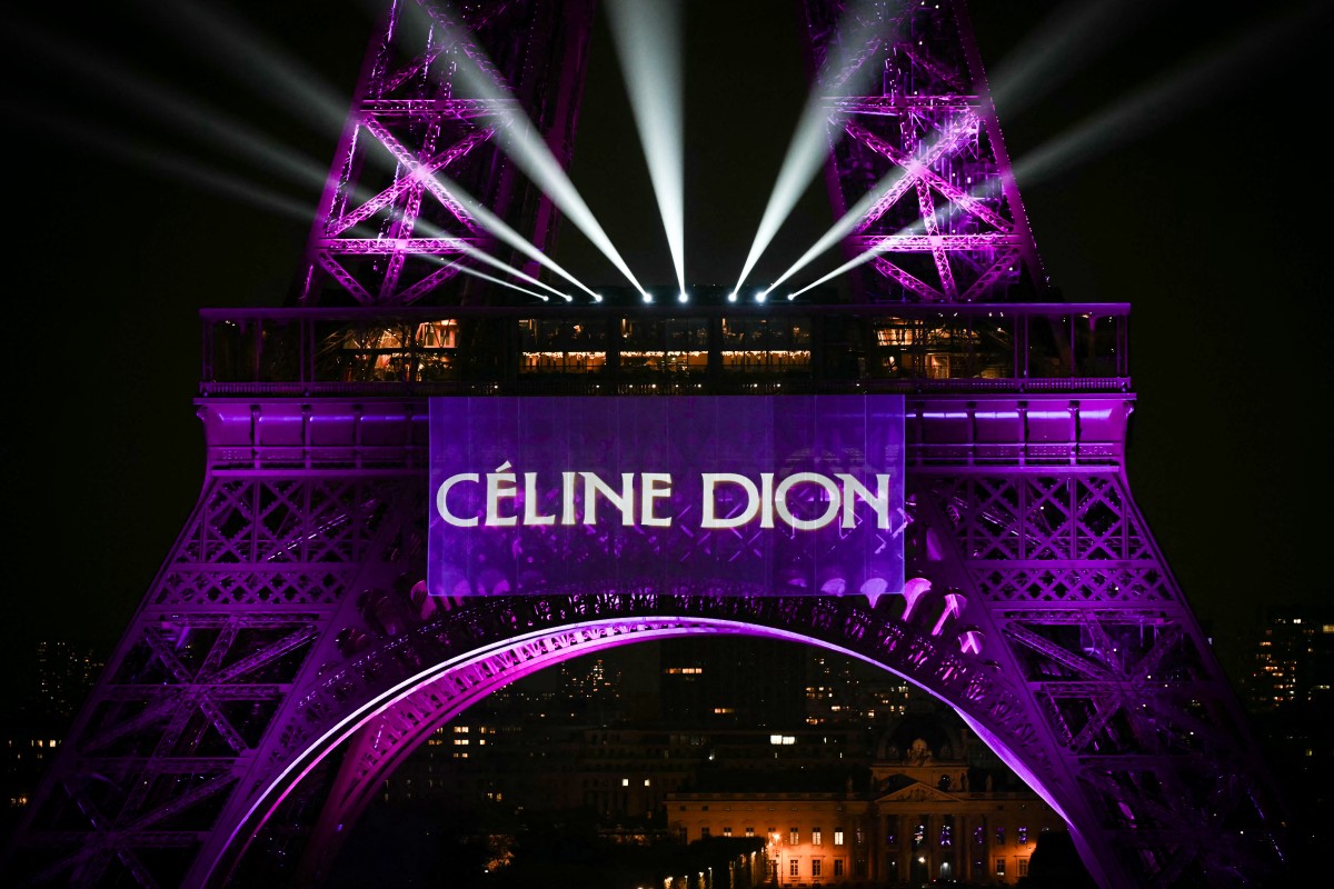This photograph shows the Eiffel Tower illuminated to celebrate the 58th Birthday of Canadian singer Celine Dion, in Paris, on March 30, 2026. PHOTO: AFP/ Anna KURTH