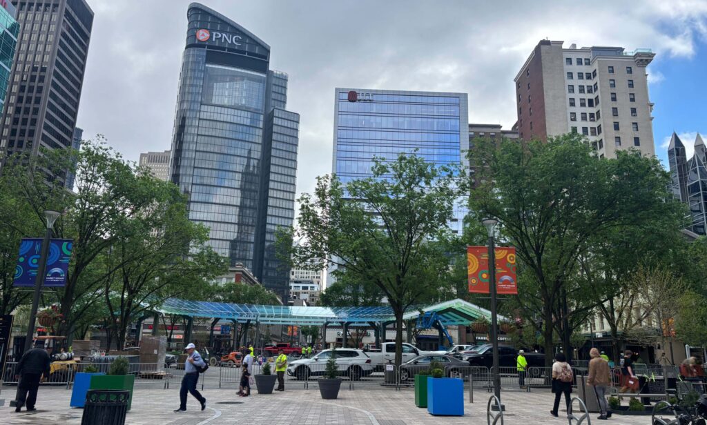 The 15-million-dollar modernization project has transformed the heart of the Golden Triangle in Pittsburgh to improve safety, increase accessibility, and expand public use. PHOTO: PITTSBURGH GLOBAL NEWS/ FREDDY POTOY ROSALES